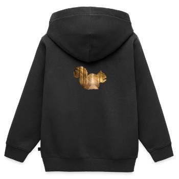 Forêt d'écureuil - Sweat Premium à capuche zippé enfant bio - noir - Dos - AI Model Kid Male (0cm)