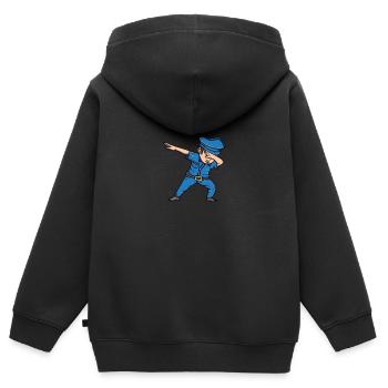 Dabbing Polizist Polizei Dab Lustiges Geschenk - Kinder Premium Organic Zip Hoodie - Schwarz - Hinten - AI Model Kid Male (0cm)