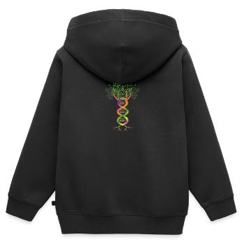 DNA Baum Pflanze Abstrakt Farbig Genetik Geschenk - Kinder Premium Organic Zip Hoodie - Schwarz - Hinten - AI Model Kid Male (0cm)