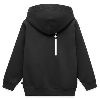 Drapeau Suisse Drapeau Retro Suisse Jersey Cadeau - Sweat Premium à capuche zippé enfant bio - noir - Dos - AI Model Kid Male (0cm)