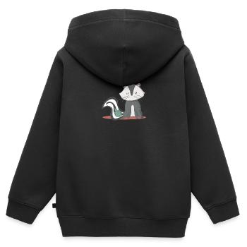 Créature boisée mignonne - Sweat Premium à capuche zippé enfant bio - noir - Dos - AI Model Kid Male (0cm)