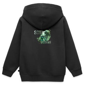 Sci-Fi Dreams - Kinder Premium Organic Zip Hoodie - Schwarz - Hinten - AI Model Kid Male (0cm)