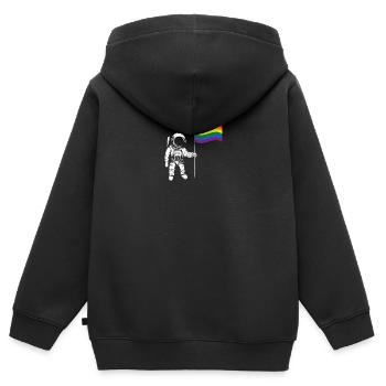 Astronaut Homo Homosexuell Pride LGBTQ Geschenk - Kinder Premium Organic Zip Hoodie - Schwarz - Hinten - AI Model Kid Male (0cm)