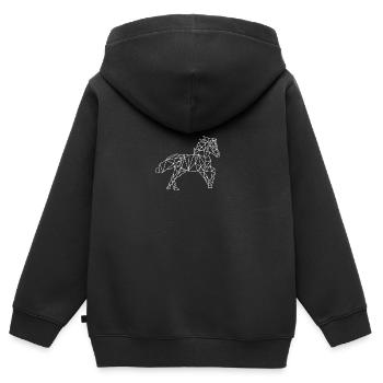 Équitation galop cheval contour idée cadeau hobby - Sweat Premium à capuche zippé enfant bio - noir - Dos - AI Model Kid Male (0cm)