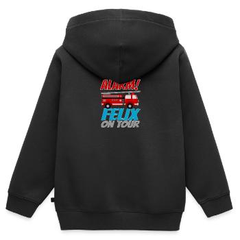 Felix Feuerwehrauto Kind Junge Geburtstagsgeschenk - Kinder Premium Organic Zip Hoodie - Schwarz - Hinten - AI Model Kid Male (0cm)