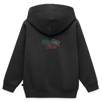 80er - Kinder Premium Organic Zip Hoodie - Schwarz - Hinten - AI Model Kid Male (0cm)