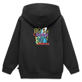 80s Baby 90 Made Me 80er Jahre Baby 90er Jahre pop - Kinder Premium Organic Zip Hoodie - Schwarz - Hinten - AI Model Kid Male (0cm)