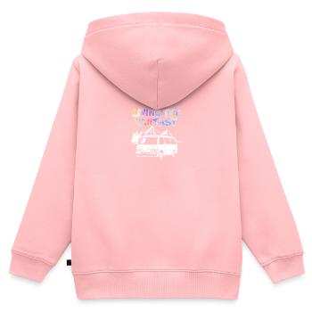Camper Bus Geschenk | Caravan Camping - Kinder Premium Organic Zip Hoodie - Rosa - Hinten - AI Model Kid Female (0cm)