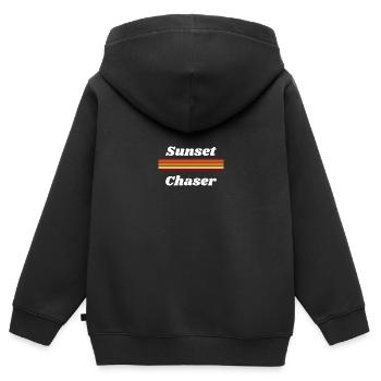 Sunset Chaser - Kinder Premium Organic Zip Hoodie - Schwarz - Hinten - AI Model Kid Male (0cm)