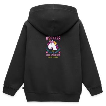 Sozialarbeiter Geschenk - Kinder Premium Organic Zip Hoodie - Schwarz - Hinten - AI Model Kid Male (0cm)
