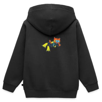 Funny Diving Scuba Diving Cat Diver - Sweat Premium à capuche zippé enfant bio - noir - Dos - AI Model Kid Male (0cm)