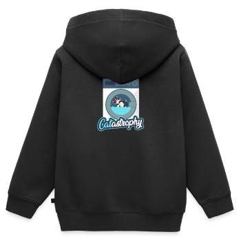 Chat dans la machine à laver - Sweat Premium à capuche zippé enfant bio - noir - Dos - AI Model Kid Male (0cm)