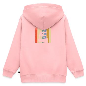 Distressed Style Urban Parkour - Kinder Premium Organic Zip Hoodie - Rosa - Hinten - AI Model Kid Female (0cm)