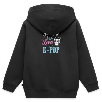 fan de kpop band girl - Sweat Premium à capuche zippé enfant bio - noir - Dos - AI Model Kid Male (0cm)