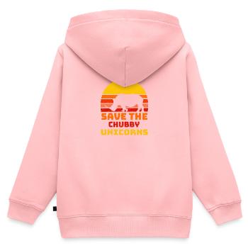 Speichern Sie die molligen Einhörner - Kinder Premium Organic Zip Hoodie - Rosa - Hinten - AI Model Kid Female (0cm)