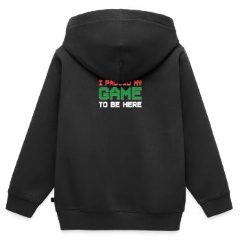 Retro Spiel Pause Gamer Gaming PC Videospiel - Kinder Premium Organic Zip Hoodie - Schwarz - Hinten - AI Model Kid Male (0cm)