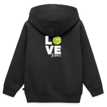 Ich Liebe Tennis Tennisball LOVE TENNIS - Kinder Premium Organic Zip Hoodie - Schwarz - Hinten - AI Model Kid Male (0cm)