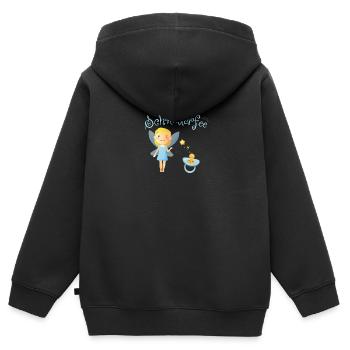 Kinder Schnullerfee Mädchen Jungen Baby Geschenk - Kinder Premium Organic Zip Hoodie - Schwarz - Hinten - AI Model Kid Male (0cm)