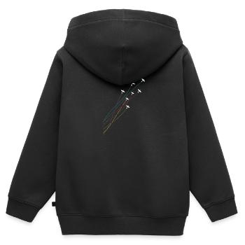 Pilot Colorful Flying Spitfire Airplanes - Kids Premium Organic Zip-up Hoodie - black - Back - AI Model Kid Male (0cm)
