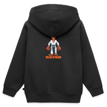 Pieuvres - BJJ Jiu-Jitsu, Grappling et MMA - Sweat Premium à capuche zippé enfant bio - noir - Dos - AI Model Kid Male (0cm)