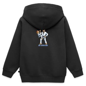 BJJ Dad-BJJ Jiu-Jitsu, grappling et MMA - Sweat Premium à capuche zippé enfant bio - noir - Dos - AI Model Kid Male (0cm)