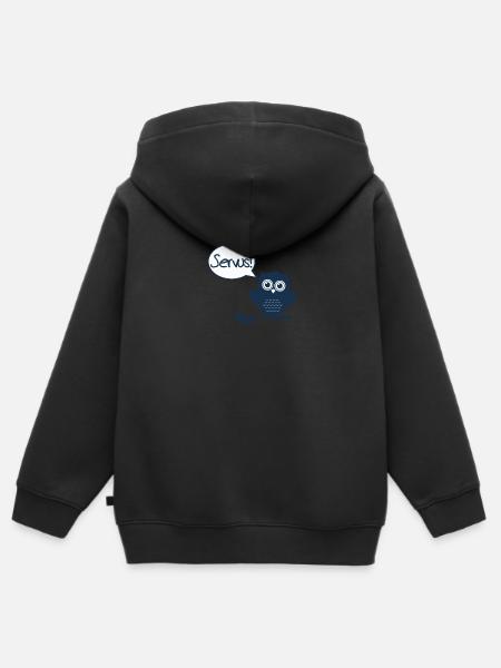 Eule uhu Servus! - Kinder Premium Organic Zip Hoodie - Schwarz