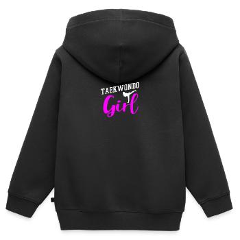 Taekwondo Girl Taekwondo Gifts Funny Taekwondo - Kinder Premium Organic Zip Hoodie - Schwarz - Hinten - AI Model Kid Male (0cm)