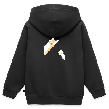 Alpaka Mutter und Kind Familie - Kinder Premium Organic Zip Hoodie - Schwarz - Hinten - AI Model Kid Male (0cm)
