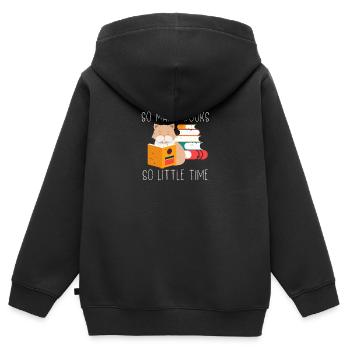 So Many Books So Little Time Cute For Cat And Book - Kinder Premium Organic Zip Hoodie - Schwarz - Hinten - AI Model Kid Male (0cm)