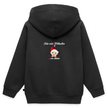Baby Umstandsmode Für Schwangere Zu Weihnachten - Kinder Premium Organic Zip Hoodie - Schwarz - Hinten - AI Model Kid Male (0cm)