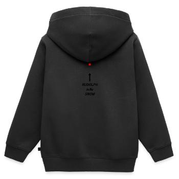 Rudolph dans la neige. Rudolf dans la neige. - Sweat Premium à capuche zippé enfant bio - noir - Dos - AI Model Kid Male (0cm)