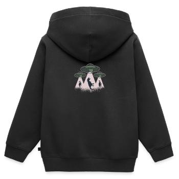 Les dinosaures OVNI sont enlevés par l’OVNI alien - Sweat Premium à capuche zippé enfant bio - noir - Dos - AI Model Kid Male (0cm)