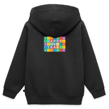 Silvester, neues Jahr, Jahreswechsel, Geschenk - Kinder Premium Organic Zip Hoodie - Schwarz - Hinten - AI Model Kid Male (0cm)