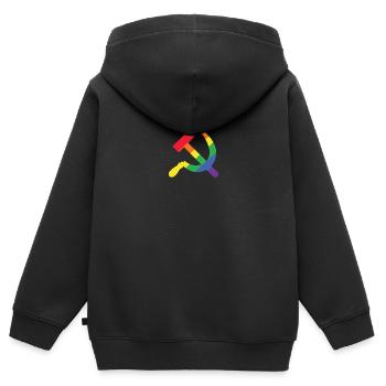 Sowjetunion kommunistische Flagge Hammer und Sichel - Kinder Premium Organic Zip Hoodie - Schwarz - Hinten - AI Model Kid Male (0cm)