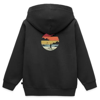 Rennen Laufen Jogger Fitness Geschenk Shirt Sport - Kinder Premium Organic Zip Hoodie - Schwarz - Hinten - AI Model Kid Male (0cm)