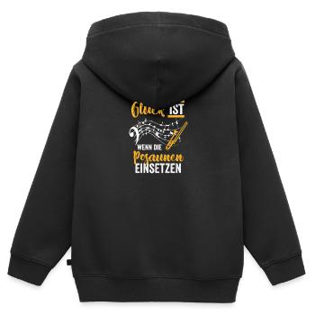 Posaune Musikverein - Kinder Premium Organic Zip Hoodie - Schwarz - Hinten - AI Model Kid Male (0cm)