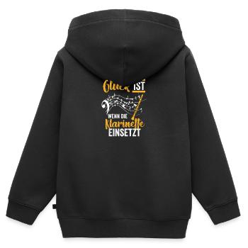 Klarinette Komponist - Kinder Premium Organic Zip Hoodie - Schwarz - Hinten - AI Model Kid Male (0cm)