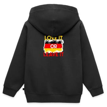 Deutschland Flagge Deutsche Stolz - Kinder Premium Organic Zip Hoodie - Schwarz - Hinten - AI Model Kid Male (0cm)