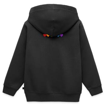Coeurs de fierté - Sweat Premium à capuche zippé enfant bio - noir - Dos - AI Model Kid Male (0cm)