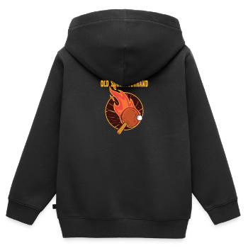 Old Schmetterhand Tischtennis Ping-Pong - Kinder Premium Organic Zip Hoodie - Schwarz - Hinten - AI Model Kid Male (0cm)