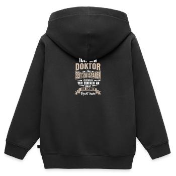 Doktor Doktortitel Studium - Kinder Premium Organic Zip Hoodie - Schwarz - Hinten - AI Model Kid Male (0cm)