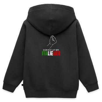 Italien Italiener - Kinder Premium Organic Zip Hoodie - Schwarz - Hinten - AI Model Kid Male (0cm)
