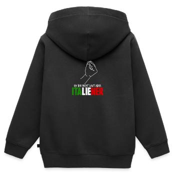 Italien Italiener - Kinder Premium Organic Zip Hoodie - Schwarz - Hinten - AI Model Kid Male (0cm)