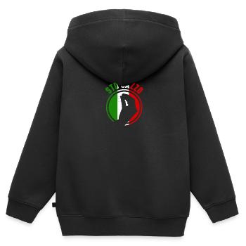 Italien Handzeichen - Kinder Premium Organic Zip Hoodie - Schwarz - Hinten - AI Model Kid Male (0cm)