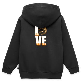 Basketball Liebe - Kinder Premium Organic Zip Hoodie - Schwarz - Hinten - AI Model Kid Male (0cm)