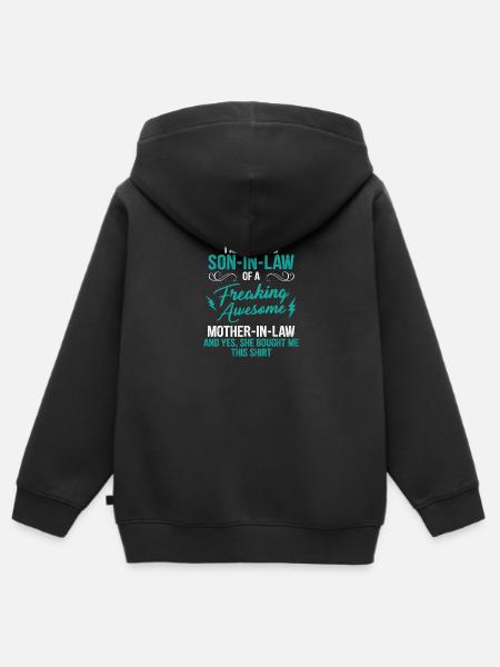 I Am A Proud D8 Mother In Law Awesome mother-in-la - Premium børne zip-hættetrøje økologisk - sort