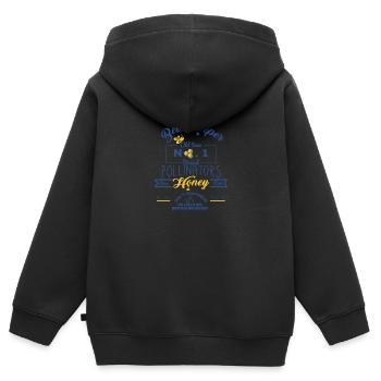 Bee Keepers Pollinators Honey Farmer Bottle Label - Sweat Premium à capuche zippé enfant bio - noir - Dos - AI Model Kid Male (0cm)