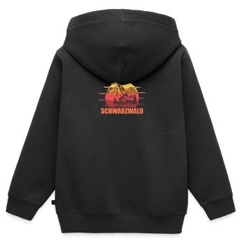 Schwarzwald Black Forest - Kinder Premium Organic Zip Hoodie - Schwarz - Hinten - AI Model Kid Male (0cm)