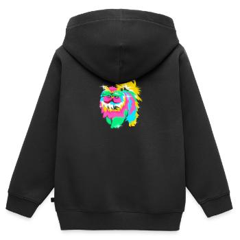 Perser Katze - Kinder Premium Organic Zip Hoodie - Schwarz - Hinten - AI Model Kid Male (0cm)