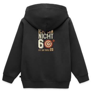 Ich bin nicht 60 ich bin triple 20 - Kinder Premium Organic Zip Hoodie - Schwarz - Hinten - AI Model Kid Male (0cm)